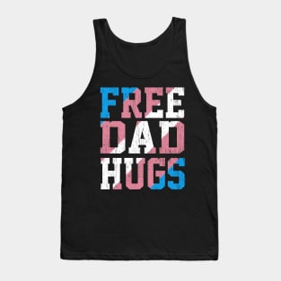 Rainbow Transgender LGBT Pride love Distressed Free Dad Hugs Tank Top